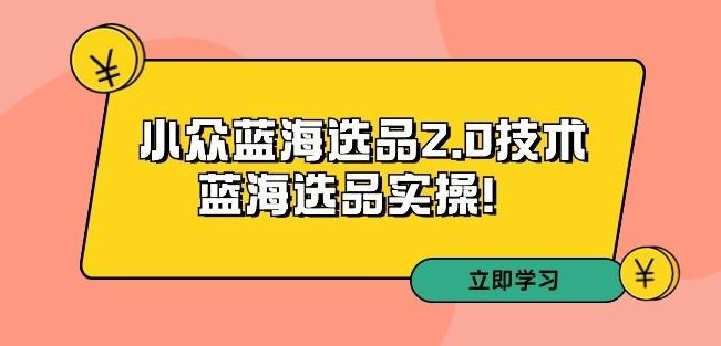 拼多多培训第33期：小众蓝海选品2.0技术-蓝海选品实操！-巴七创客网