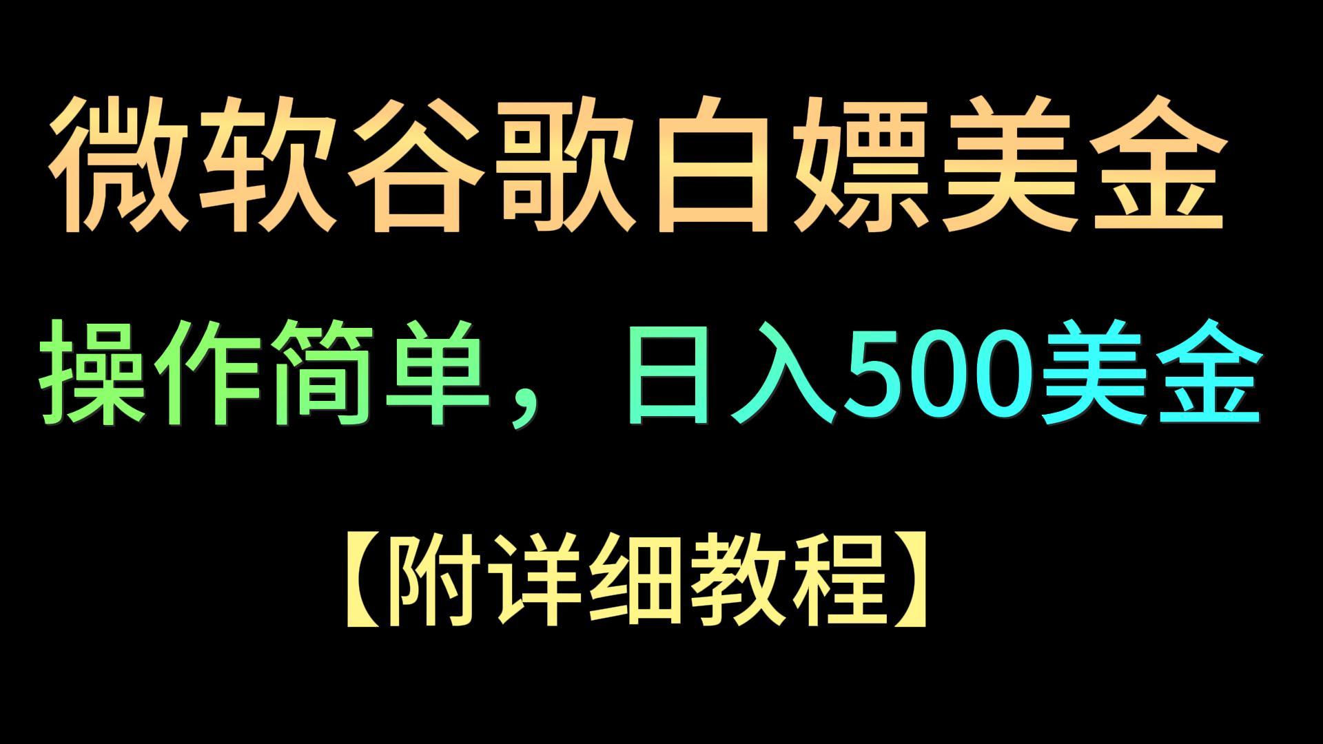 微软谷歌项目3.0，轻松日赚500+美金，操作简单，小白也可轻松入手！-巴七创客网
