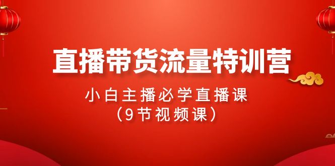 2024直播带货流量特训营，小白主播必学直播课（9节视频课）-巴七创客网