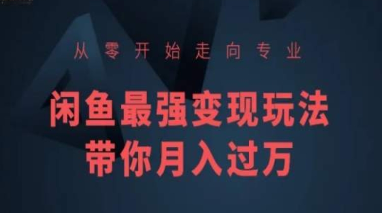从零开始走向专业，闲鱼最强变现玩法带你月入过万-巴七创客网