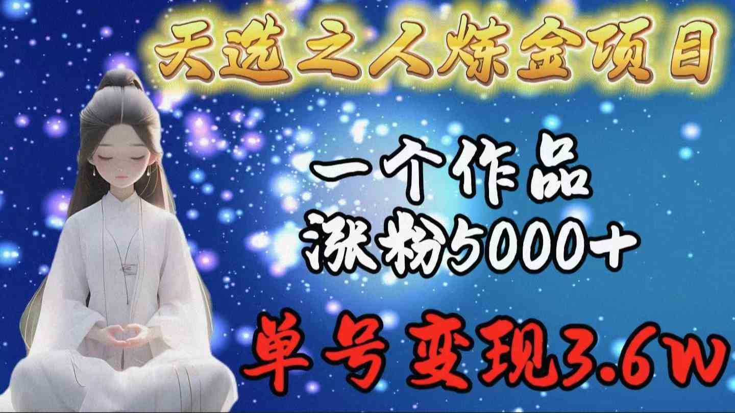 （9693期）天选之人炼金项目，一个作品涨粉5000+，单号变现3.6w-巴七创客网