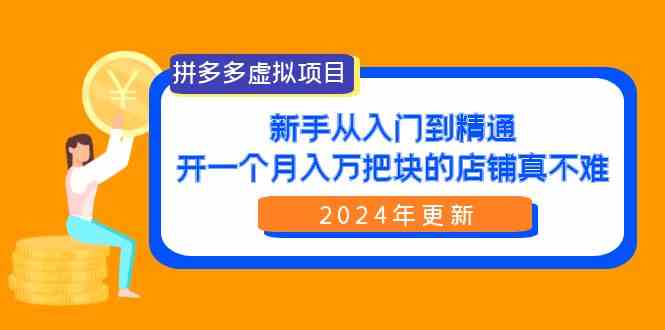 （9744期）拼多多虚拟项目：入门到精通，开一个月入万把块的店铺 真不难（24年更新）-巴七创客网