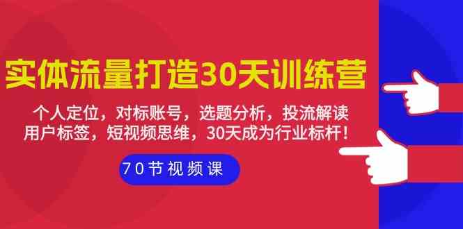 实体流量打造30天训练营：个人定位，对标账号，选题分析，投流解读（70节）-巴七创客网
