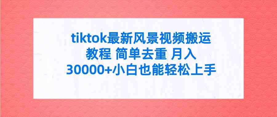 （9804期）tiktok最新风景视频搬运教程 简单去重 月入30000+附全套工具-巴七创客网