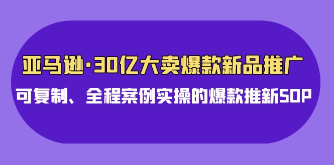 亚马逊30亿大卖爆款新品推广，可复制、全程案例实操的爆款推新SOP-巴七创客网