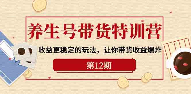 养生号带货特训营【12期】收益更稳定的玩法，让你带货收益爆炸（9节直播课）-巴七创客网