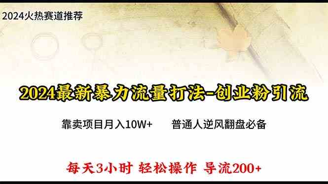 （10151期）2024年最新暴力流量打法，每日导入300+，靠卖项目月入10W+-巴七创客网