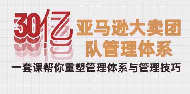 （10178期）30亿-亚马逊大卖团队管理体系，一套课帮你重塑管理体系与管理技巧-巴七创客网