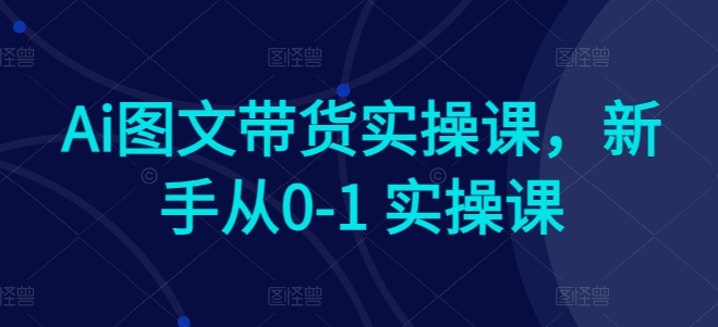 Ai图文带货实操课，新手从0-1 实操课-巴七创客网