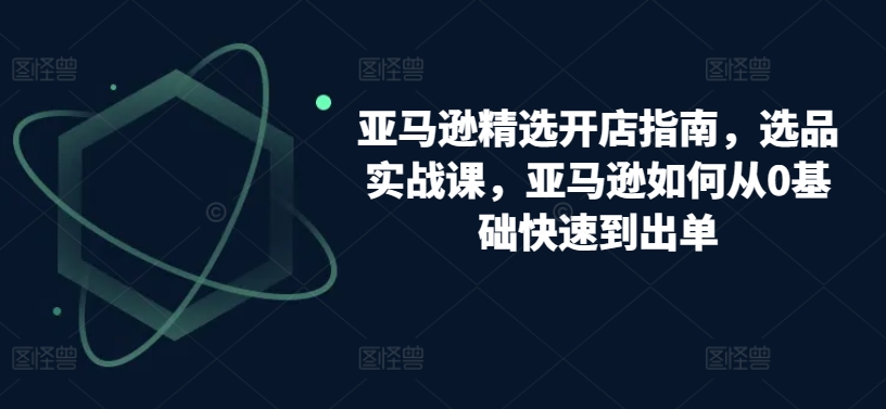 亚马逊精选开店指南，选品实战课，亚马逊如何从0基础快速到出单-巴七创客网