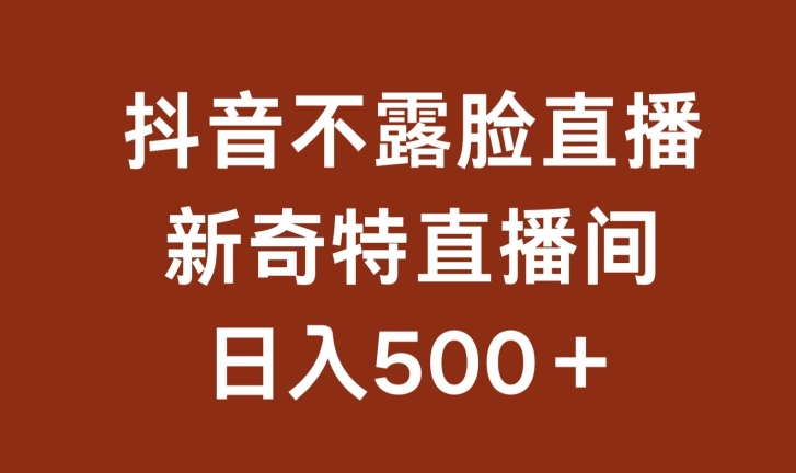 不露脸挂机直播，新奇特直播间，日入500+-巴七创客网