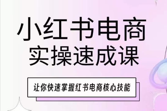 小红书电商实操速成课，让你快速掌握红书电商核心技能-巴七创客网