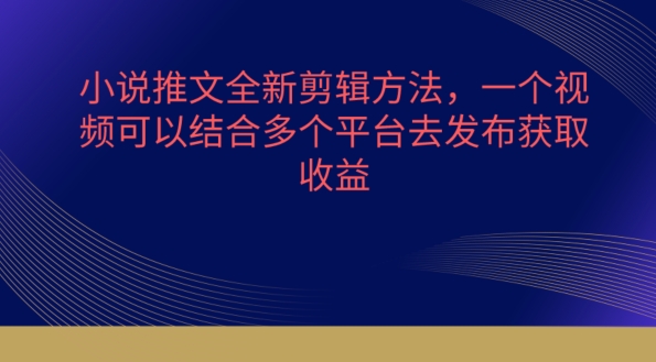 小说推文全新剪辑方法，一个视频可以结合多个平台去发布获取-巴七创客网