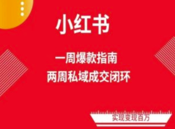 爆款小红书免费流量体系课程(两周变现)，小红书电商教程-巴七创客网