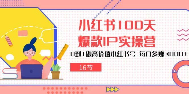 小红书100天爆款IP实操营，0到1做高价值小红书号，每月多赚3000+（16节）-巴七创客网