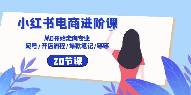 小红书电商进阶课：从0开始走向专业 起号/开店流程/爆款笔记/等等（20节）-巴七创客网