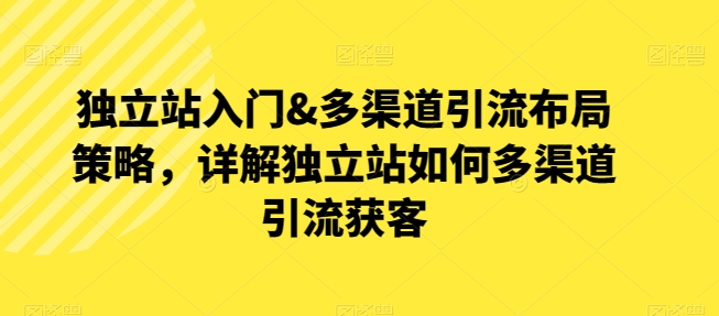独立站入门&多渠道引流布局策略，详解独立站如何多渠道引流获客-巴七创客网