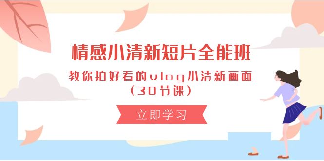 （10567期）情感 小清新短片-全能班，教你拍好看的vlog小清新画面 (30节课)-巴七创客网