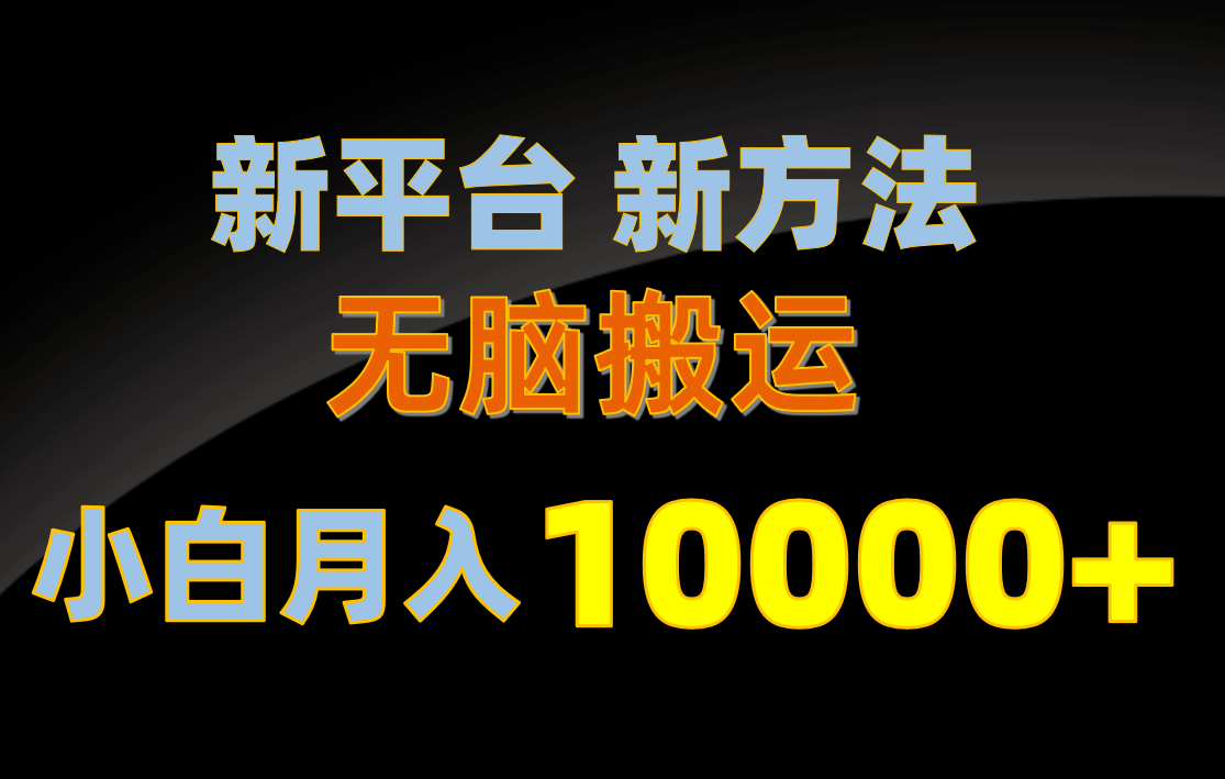 （10605期）新平台新方法，无脑搬运，月赚10000+，小白轻松上手不动脑-巴七创客网