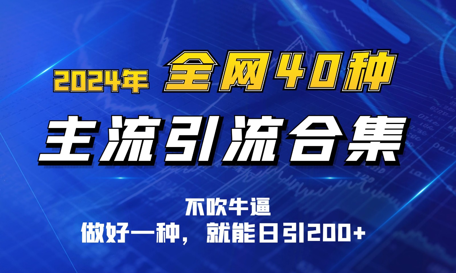 2024年全网40种暴力引流合计，做好一样就能日引100+-巴七创客网