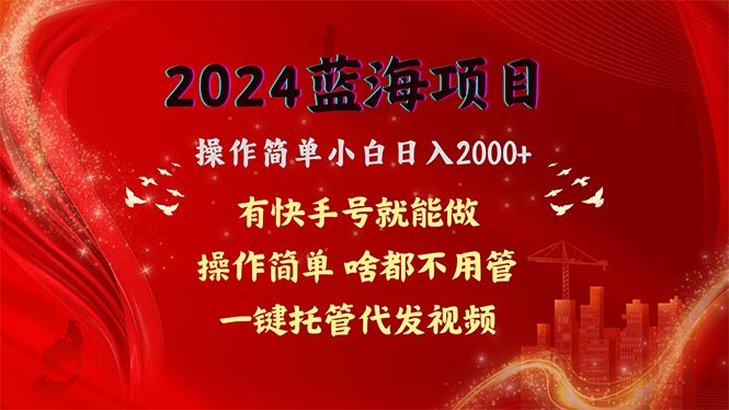 （10693期）2024蓝海项目，网盘拉新，操作简单小白日入2000+，一键托管代发视频，…-巴七创客网