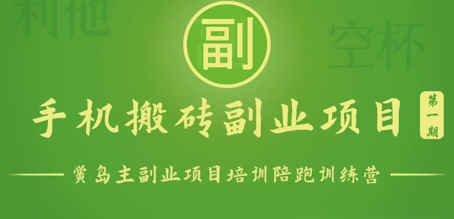 手机搬砖小副业项目训练营1.0，能用手机做的简单小副业-巴七创客网