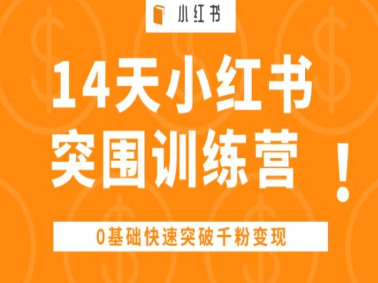 14天小红书突围训练营 ，0基础快速突破千粉变现-巴七创客网