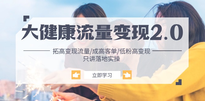 （10871期）大健康 流量 变现2.0：拓高变现 流量/成高客单/低粉高变现/只讲落地实战-巴七创客网