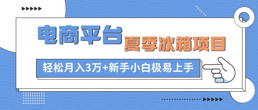 （10934期）电商平台夏季冰箱项目，轻松月入3万+，新手小白极易上手-巴七创客网