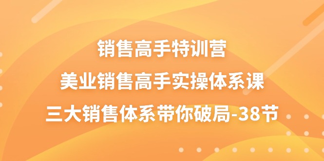 销售高手特训营，美业销售高手实操体系课，三大销售体系带你破局（38节）-巴七创客网