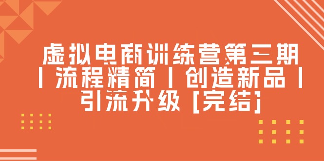 （10960期）虚拟电商训练营第三期丨流程精简丨创造新品丨引流升级 [完结]-巴七创客网