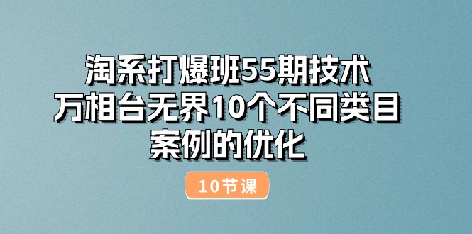 （10996期）淘系打爆班55期技术：万相台无界10个不同类目案例的优化（10节）-巴七创客网