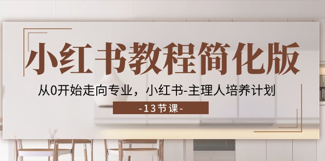 小红书教程简化版，从0开始走向专业，小红书主理人培养计划 (13节)-巴七创客网
