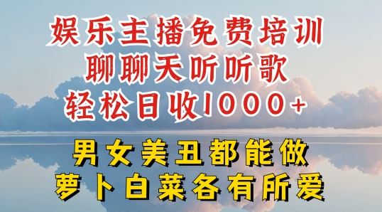 娱乐主播免费培训聊聊天听听歌轻松日收1K+，男女美丑都能做萝卜白菜各有所爱【揭秘】-巴七创客网