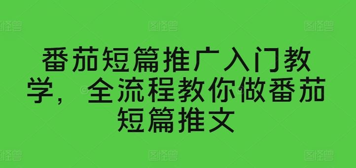 番茄短篇推广入门教学，全流程教你做番茄短篇推文-巴七创客网