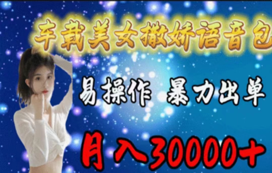 （11249期）车载美女撒娇语音包，执行就出单，月入3000＋，小白看完课程就能马上实操-巴七创客网