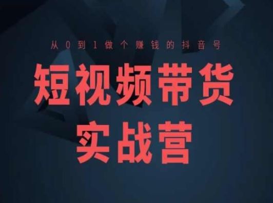 短视频带货实战营(高阶课)，从0到1做个赚钱的抖音号-巴七创客网