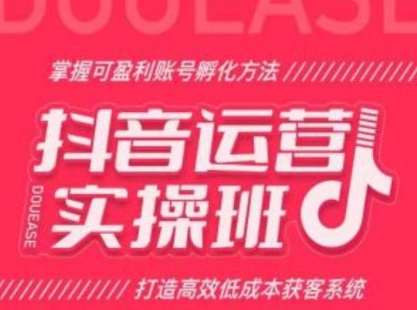 抖音运营实操班，掌握可盈利账号孵化方法，打造高效低成本获客系统-巴七创客网