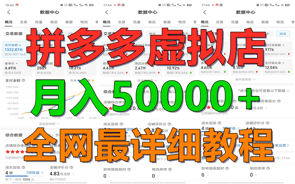 拼多多虚拟电商训练营月入50000+你也行，暴利稳定长久，副业首选-巴七创客网