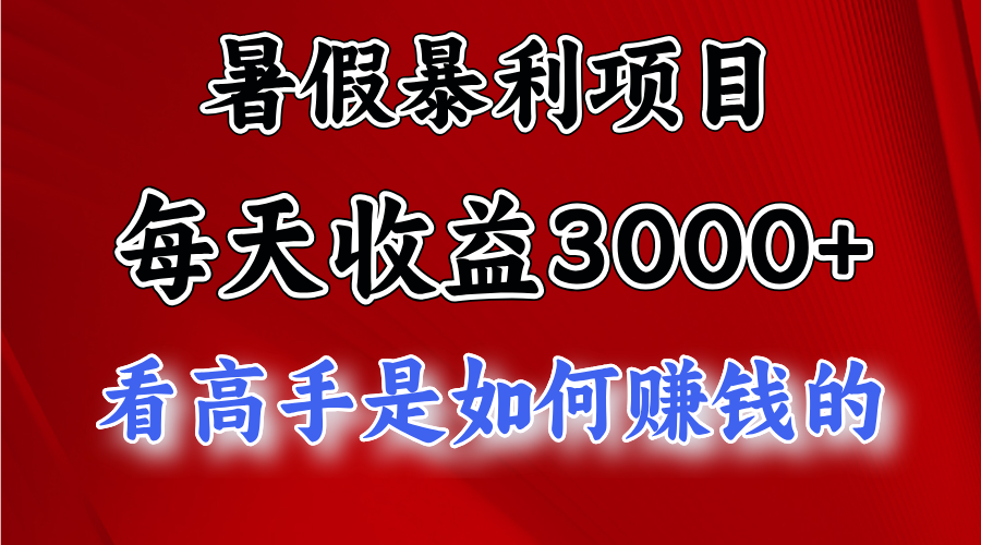暑假暴力项目 1天收益3000+，视频号，快手，不露脸直播.次日结算-巴七创客网