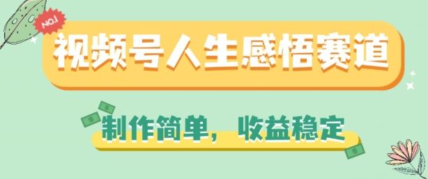 视频号人生感悟赛道，制作简单，收益稳定【揭秘】-巴七创客网