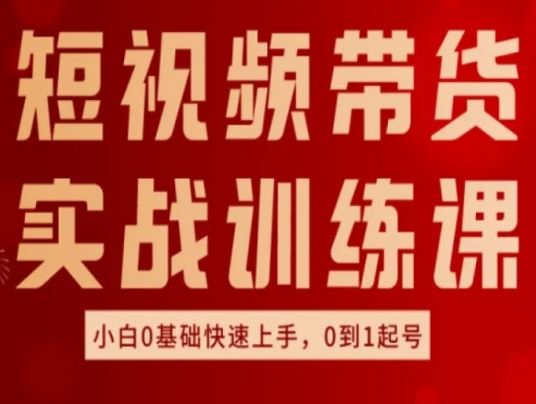 短视频带货实战训练课，好物分享实操，小白0基础快速上手，0到1起号-巴七创客网