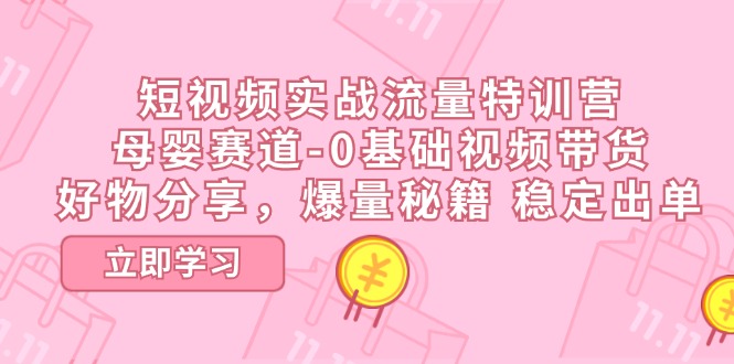 （11373期）短视频实战流量特训营，母婴赛道-0基础带货，好物分享，爆量秘籍 稳定出单-巴七创客网
