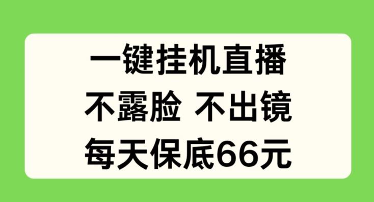 一键挂JI直播，不露脸不出境，每天保底66元【揭秘】-巴七创客网