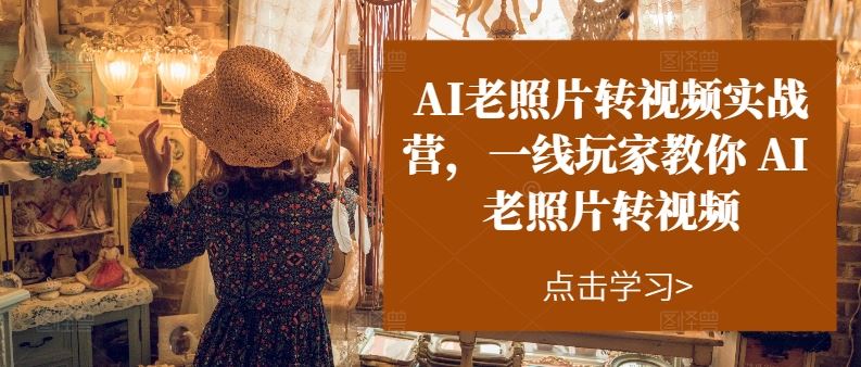 AI老照片转视频实战营，一线玩家教你AI老照片转视频-巴七创客网