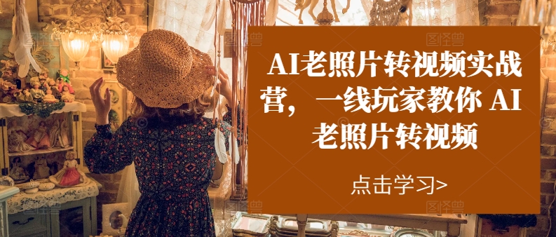 （11477期）AI老照片转视频实操训练营，一线玩家教你AI老照片转视频-巴七创客网