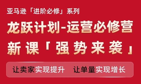 亚马逊进阶必修系列，龙跃计划-运营必修营新课，让卖家实现提升 让单量实现增长-巴七创客网