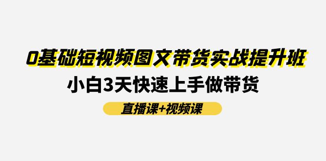 0基础短视频图文带货实战提升班，小白3天快速上手做带货(直播课+视频课)-巴七创客网