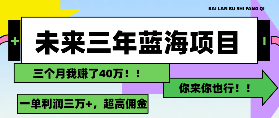 （11716期）未来三年，蓝海赛道，月入3万+-巴七创客网