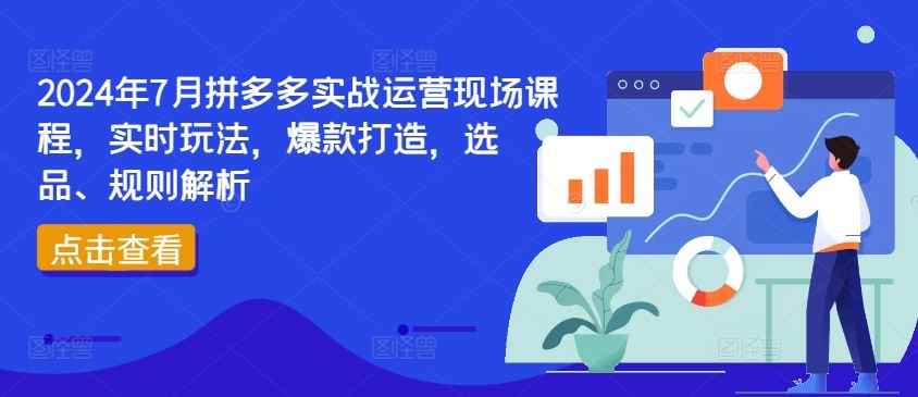 2024年7月拼多多实战运营现场课程，实时玩法，爆款打造，选品、规则解析-巴七创客网